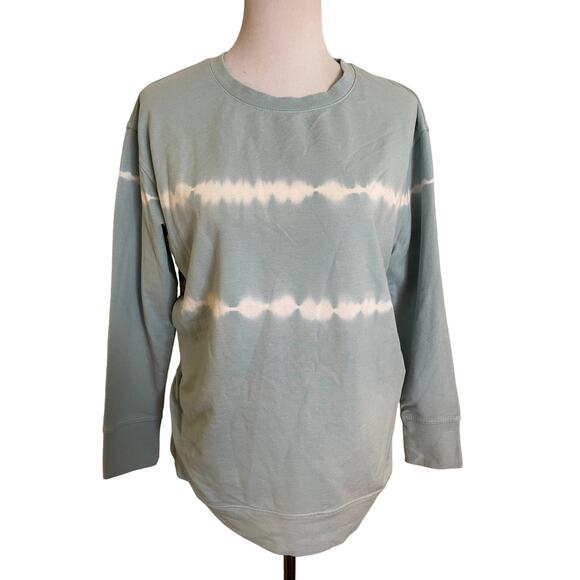 Isabel Maternity Cotton Blend Tie Dye Green & White Sweat Shirt SIZE M - Picture 1 of 9